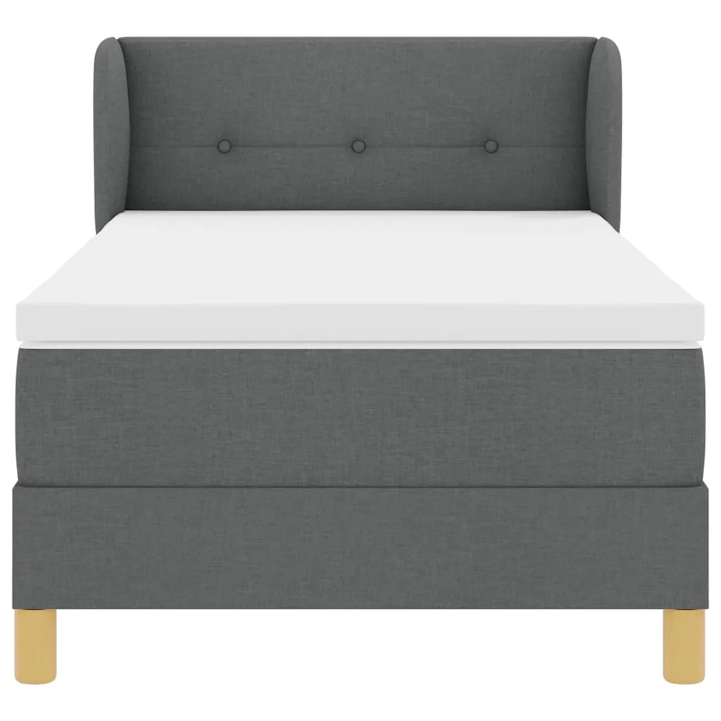 Letto a molle con materasso Grigio scuro 80 x 200 cm Tessuto 3340179