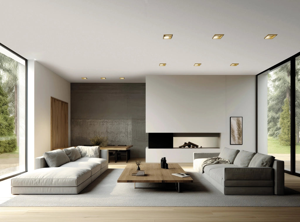 ELIS faretto da Incasso 1 Luce Ottone d. 110mm in gesso e alluminio