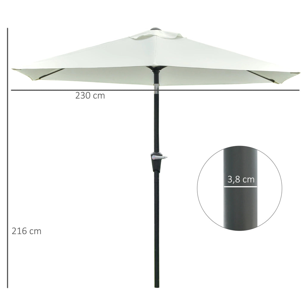Ombrellone da Giardino ¨C Minimal ¨C Crema 230x216 cm