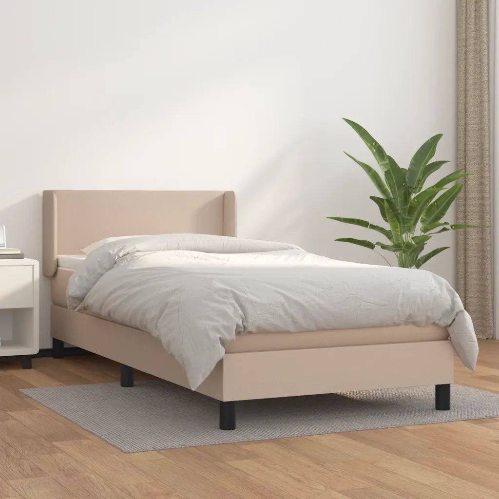 Giroletto a Molle con Materasso Cappuccino 100x200cm Similpelle 3130648