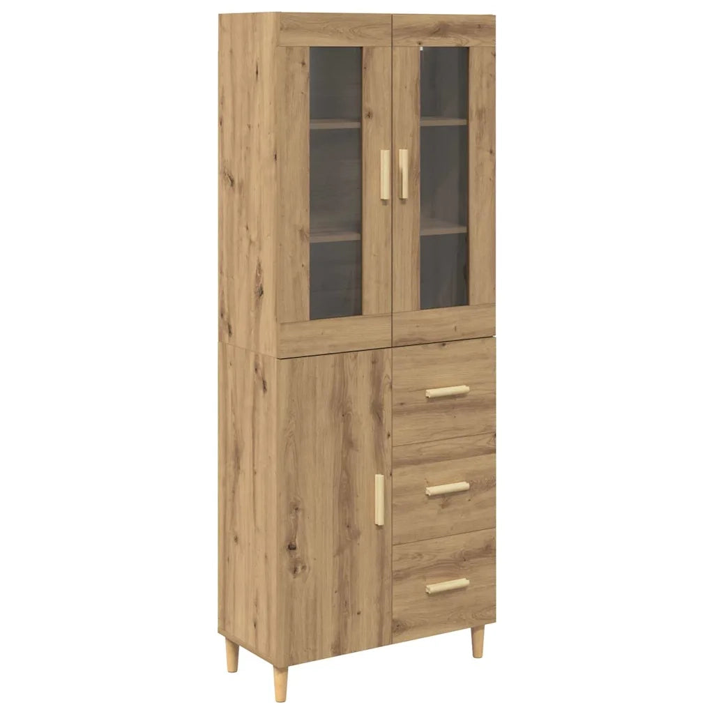 Credenza con Cassetto-Buffet-Armadio da cucina Rovere artigianale 69,5 x 34 x 180 cm 836952