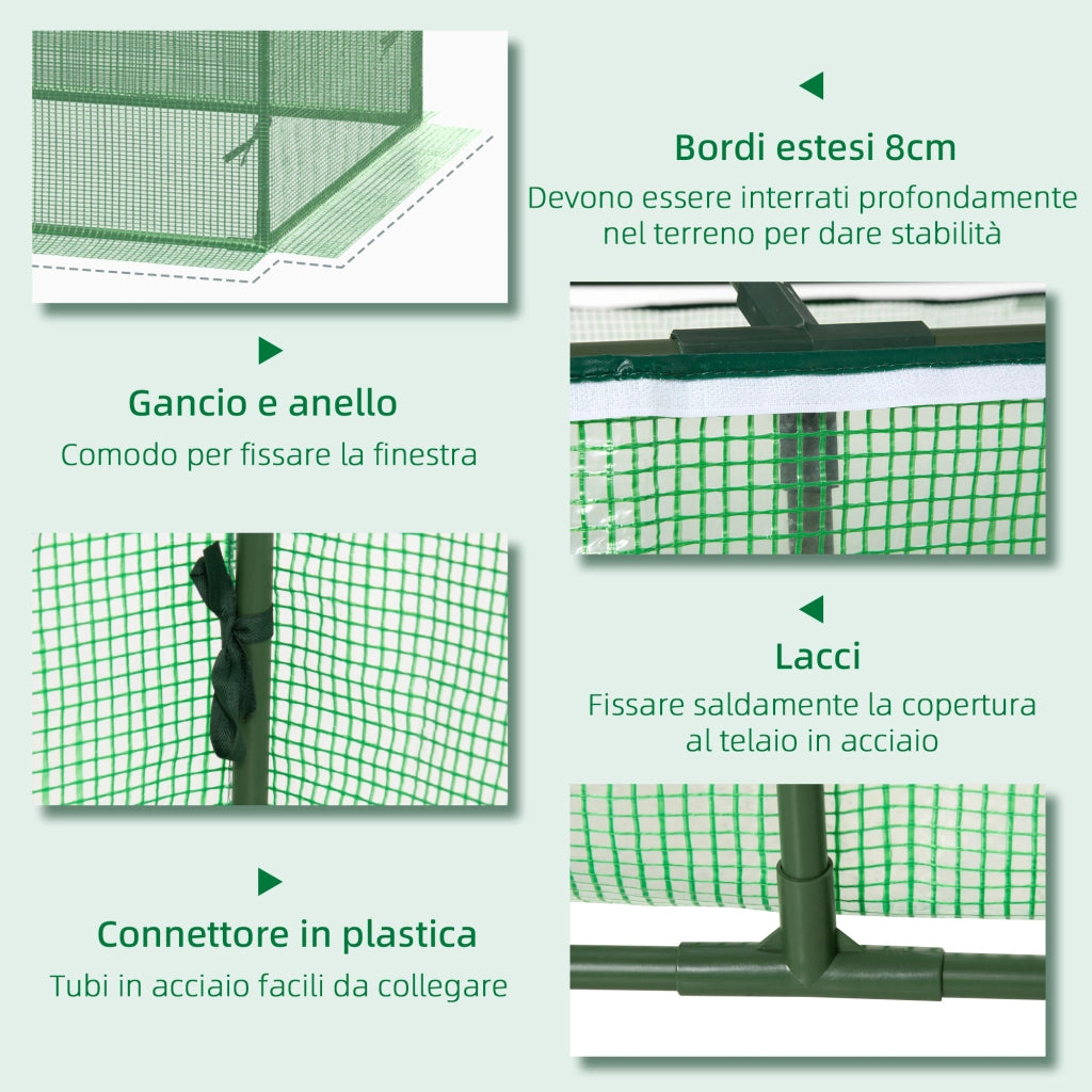 Serra per Giardino e Balcone ¨C Minimal ¨C Verde, PE, 180x90x70cm