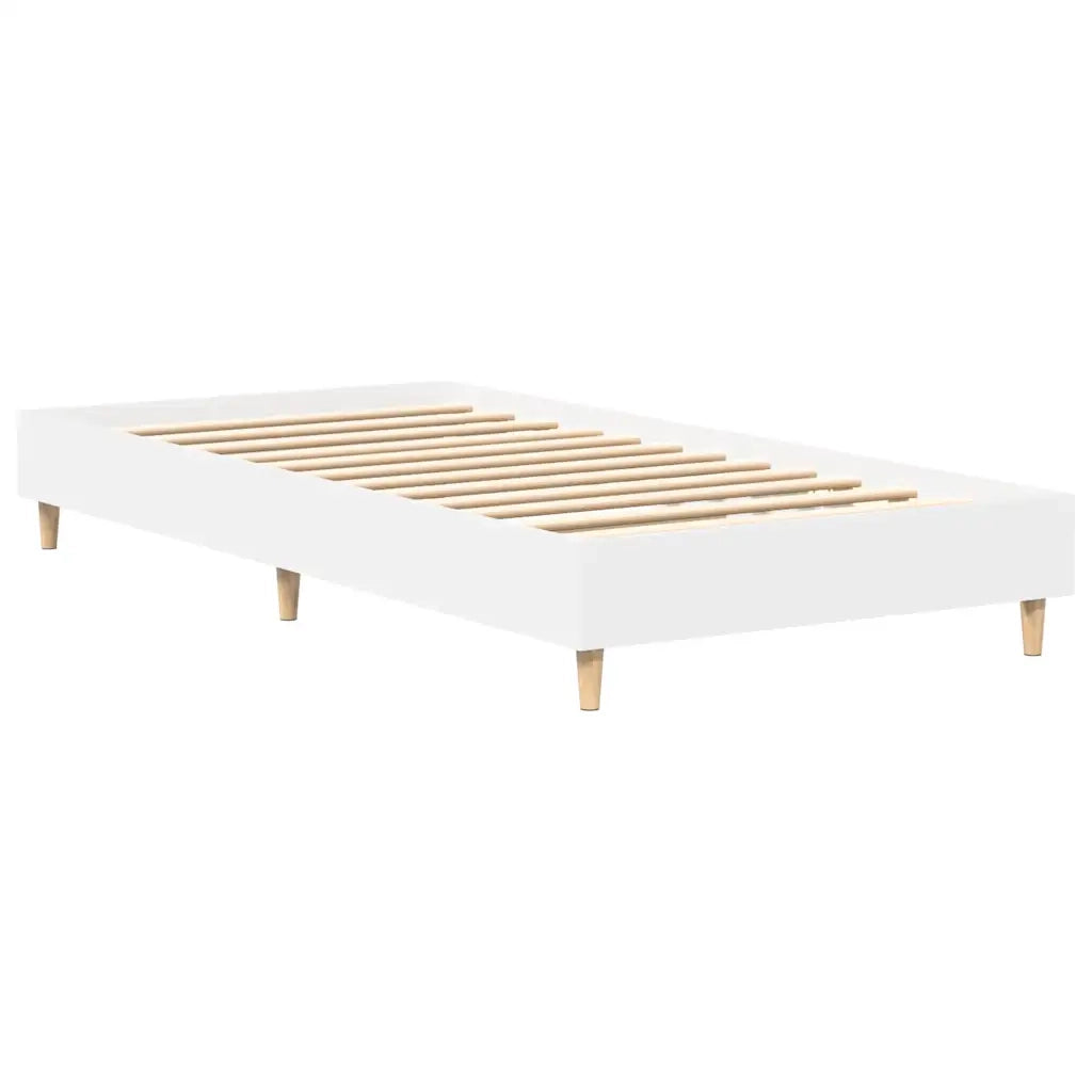 Letto singolo | Letto per adulti | Giroletto senza Materasso Bianco 90x200 cm in Legno Multistrato