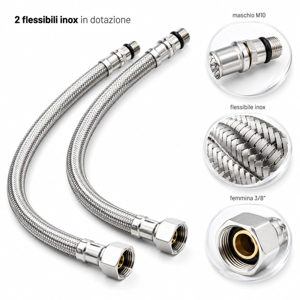 Set rubinetto miscelatore lavabo e bidet in ottone cromato