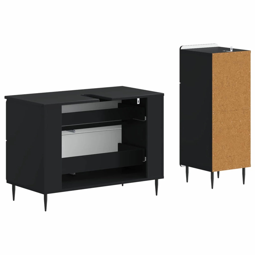 Set di Armadi da Bagno da 2 Pezzi HAARLEM Nero 3417694