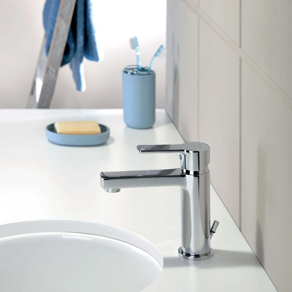 Paffoni coppia miscelatori lavabo e bidet scarico automatico cromato mod. Ringo