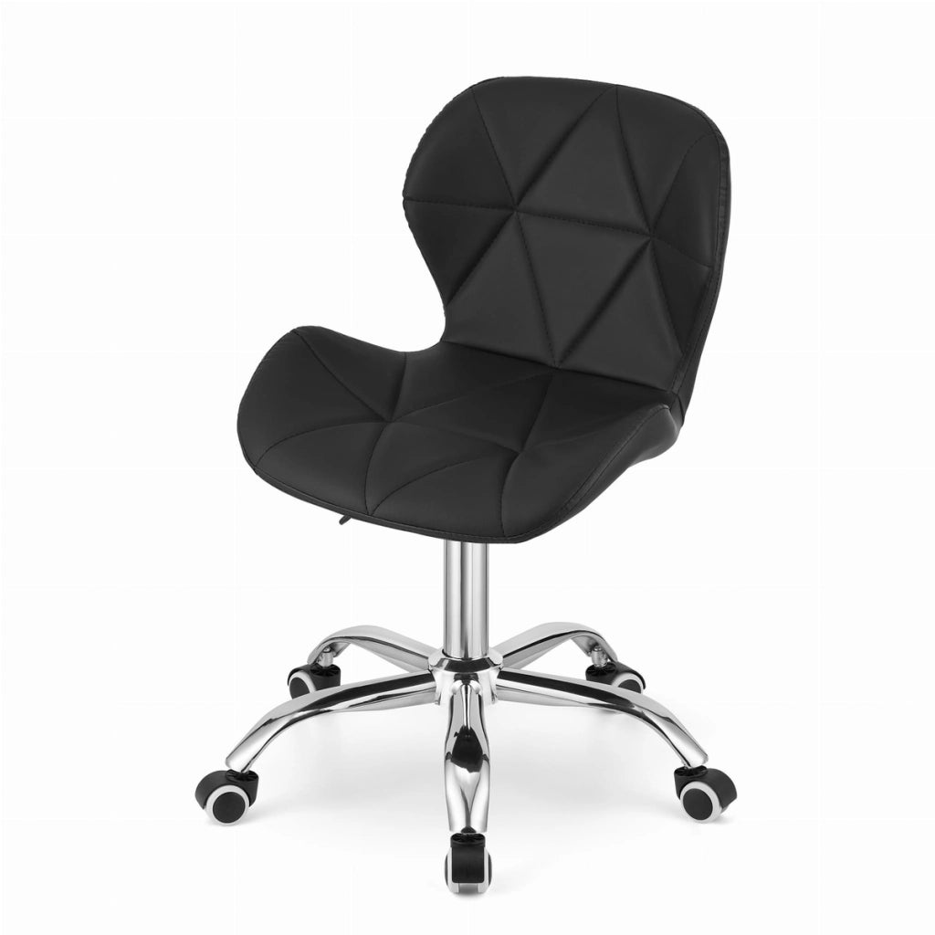 Sedia da ufficio girevole Avola in ecopelle nera