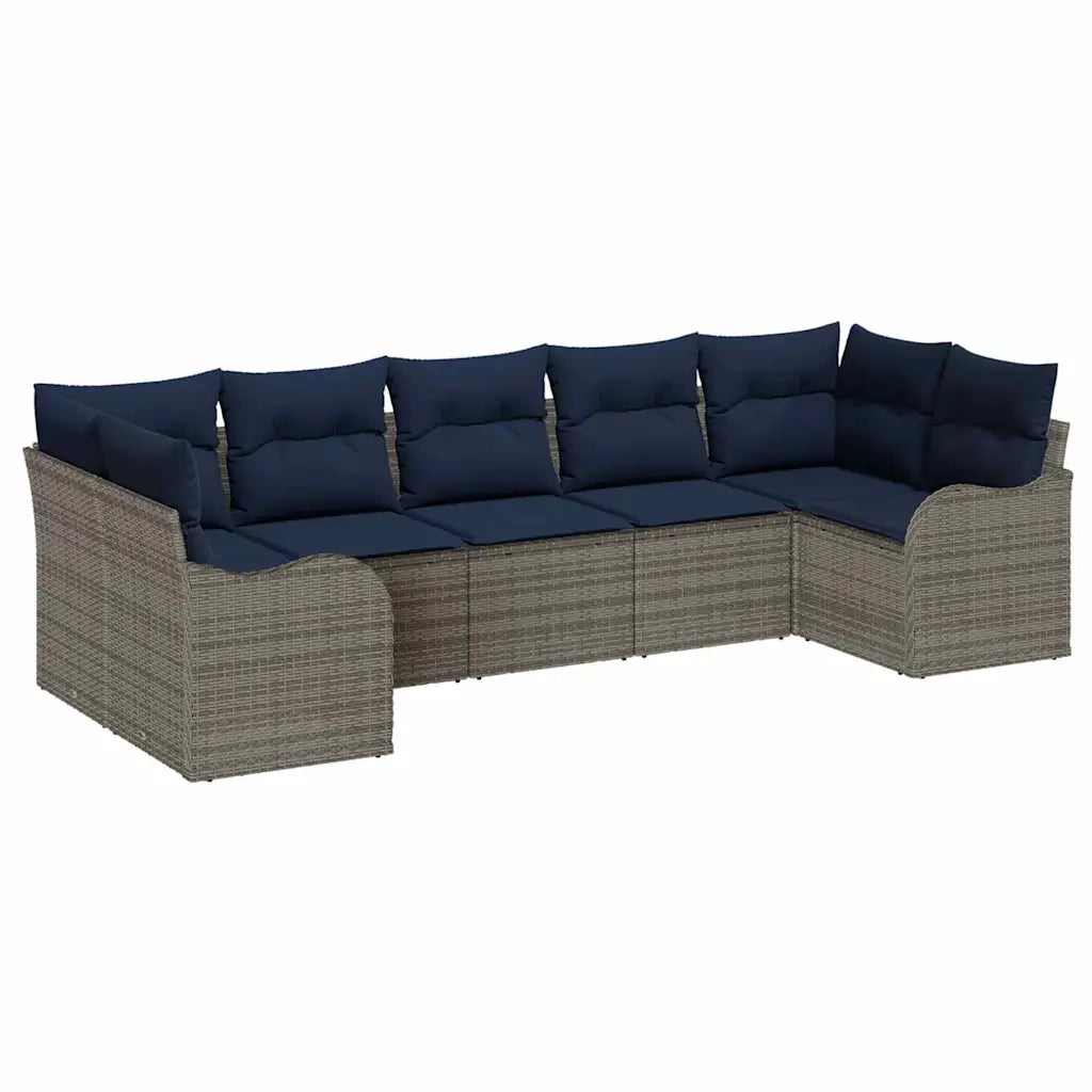 Set Divano da Giardino Grigio polyrattan 3345855