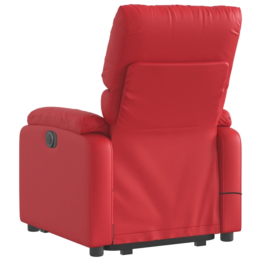 Poltrona | Sedia Relax Alzapersona Reclinabile Massaggio Rosso in Similpelle