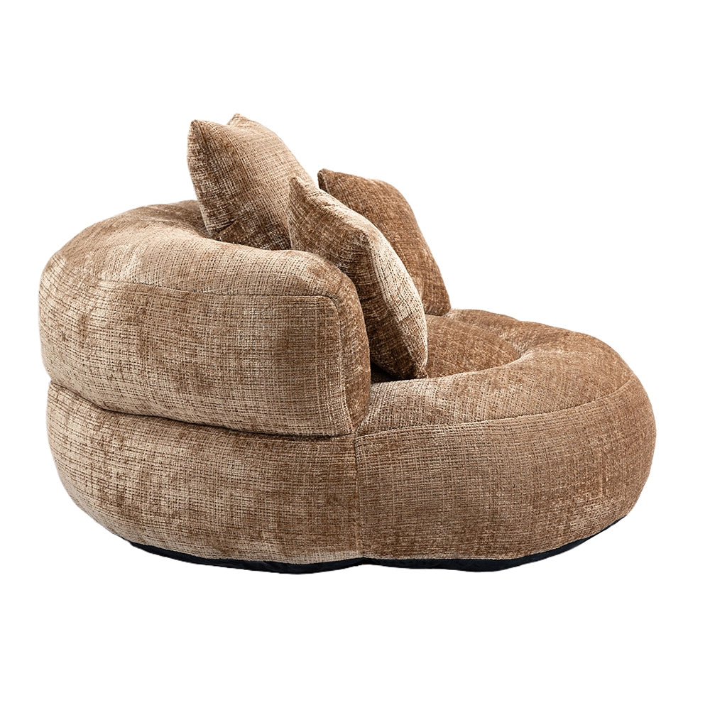Chaise longue - Xylo - gaming chenille caffè con 3 cuscini