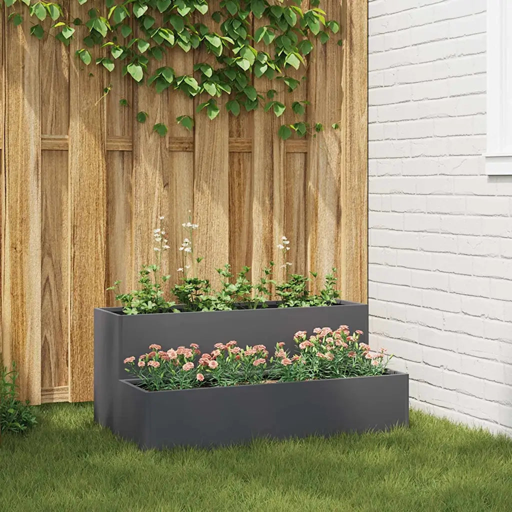Vaso da giardino Antracite 100 x 60 x 45 cm 865871