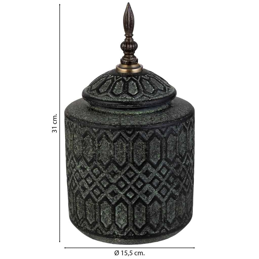 Vaso in ceramica nera, D15,5x31h cm
