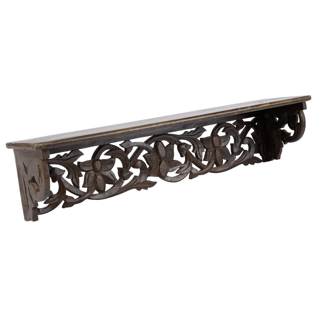 Mensola in legno marrone 60x15x13h cm