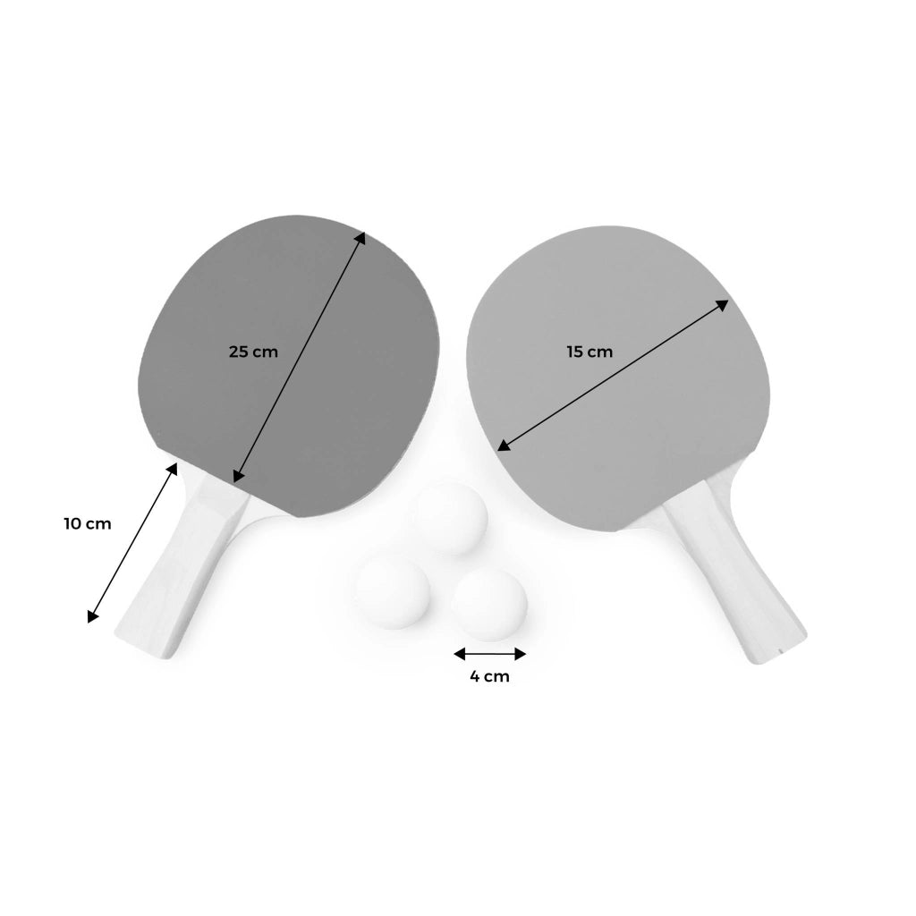 Set di 2 racchette e 3 palline per tavolo da ping-pong, nero/rosso
