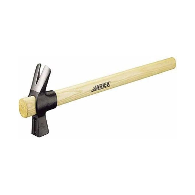 Ariex Martello da Carpentiere 300 gr Acciaio C45 Forgiato Manico Legno 45 cm Salvamanico