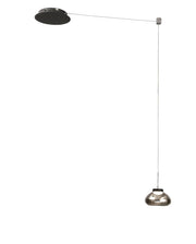 Arabella - Lampada a sospensione decentrata Fumè - Fabas Luce - LED 8W dimmerabile - Montaggio con decentramento