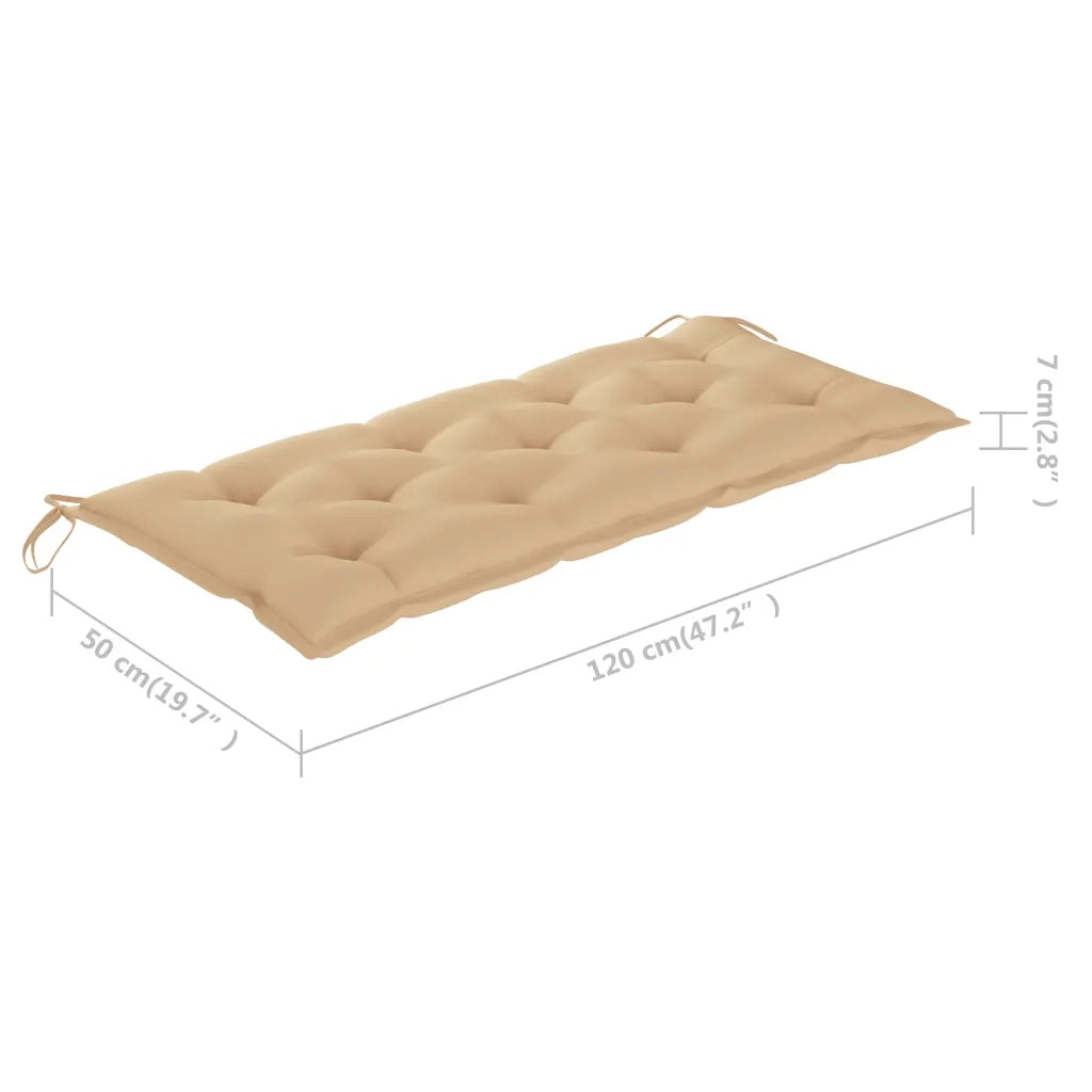 Panca da Giardino Pieghevole con Cuscino 118 cm in Bambù 3063867
