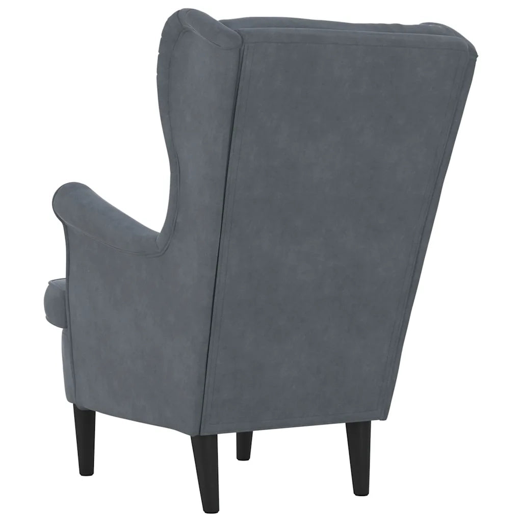 Poltrona | Sedia Relax Grigio Scuro Velluto