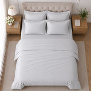 Rova, set Completo Letto Matrimoniale in Cotone, Grigio