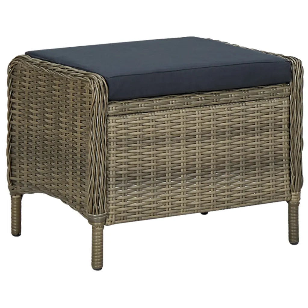 Set da Pranzo da Giardino 9 pz con Cuscini in Polyrattan Marrone 3060162