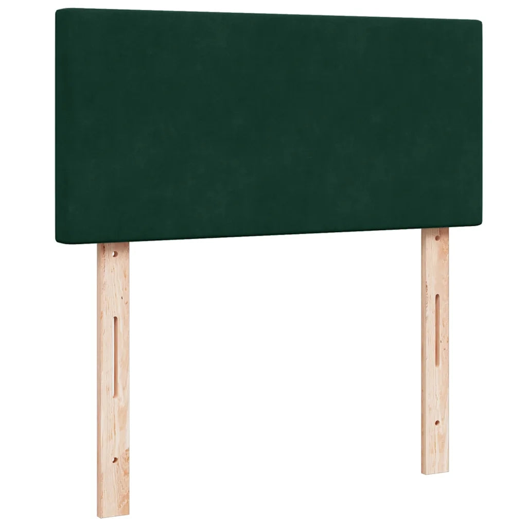 Pouf Letto con Materasso e LED Verde Scuro 80x200cm in Velluto 3312515