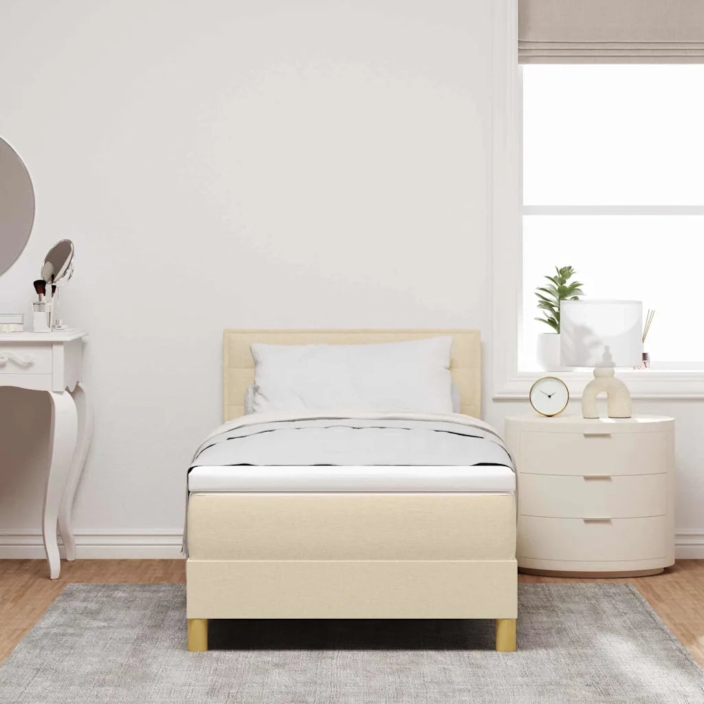 Letto a molle con cuscino Crema 80 x 200 cm Tessuto 3338802