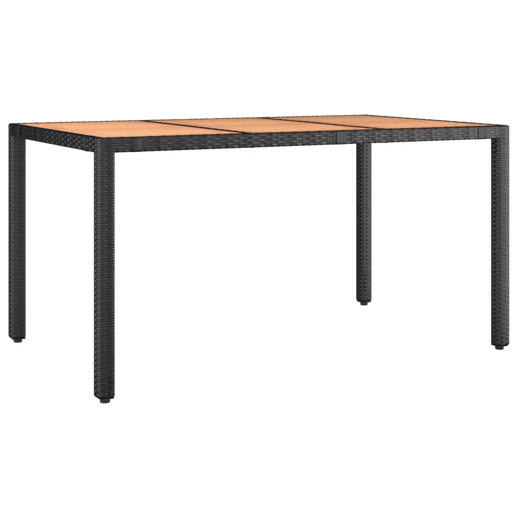 Set da Bistrò da Giardino 7 pz con Cuscini Nero in Polyrattan