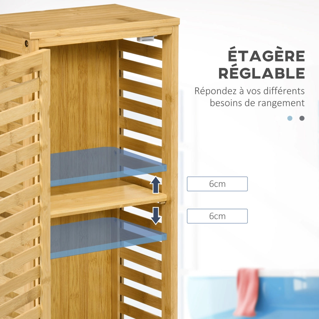 Mobile da Bagno ¨C Minimal ¨C Legno di Bamb¨´ Bianco 30x20x70 cm