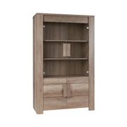 Grande vetrina 2 porte in vetro e 2 porte in legno - Collezione FARRA - quercia chiara