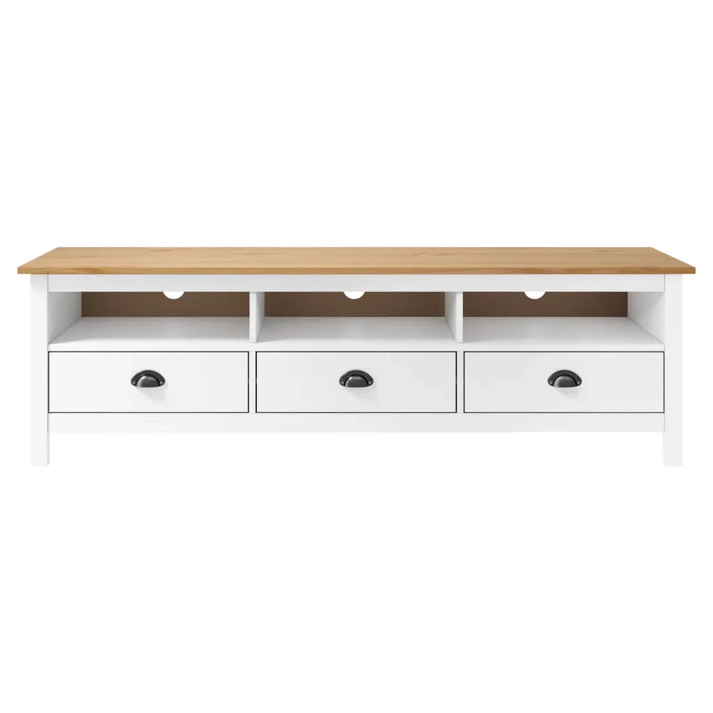 Mobile TV | Armadietto TV | Mobile Porta TV Hill Bianco 158x40x47 cm in Legno di Pino