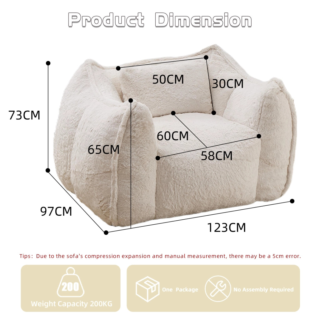 POLTRONA SACCO in pelliccia sintetica Beige