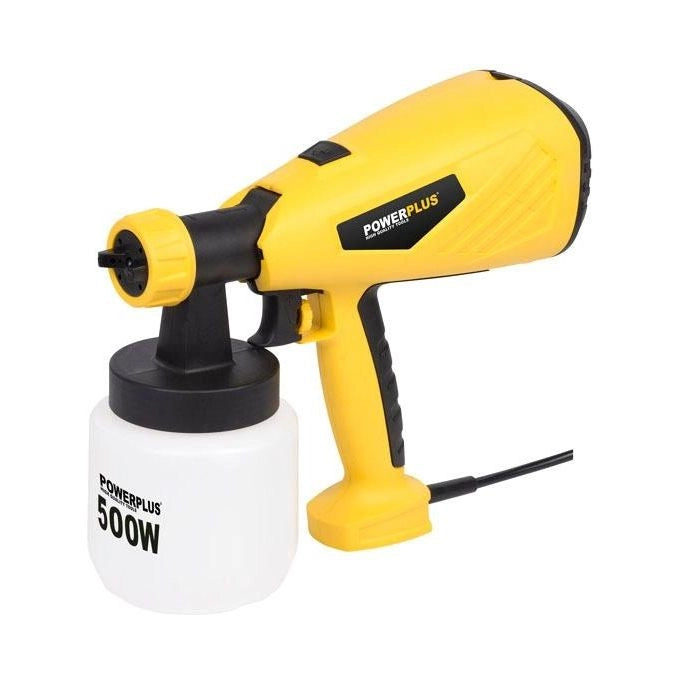 POWER plus POWX354 Pistola a Spruzzo per Verniciatura 500 W Tecnologia HVLP Serbatoio 800 ml Dotazione Ugelli 1,8 mm e 2,6 mm colore Giallo-Nero