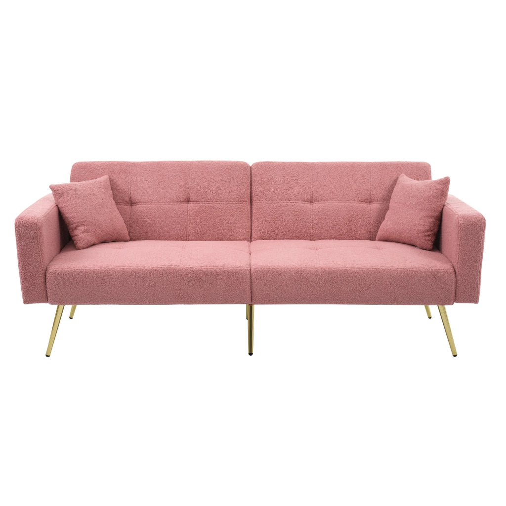 Divano letto angolare regolabile - Zephmum- Gambe dorate con cuscini e tasche laterali