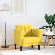 Divano Sedia con Braccioli-Poltrona-Sofa Relax Giallo Chiaro 53 cm in Tessuto