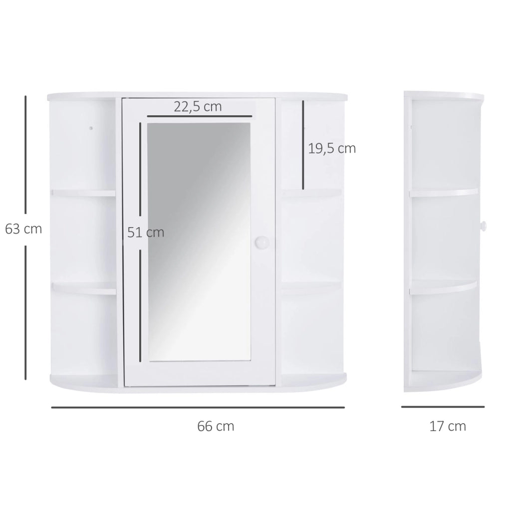 Armadio da bagno con specchio ¨C Zephmum ¨C Bianco 66x17x63 cm