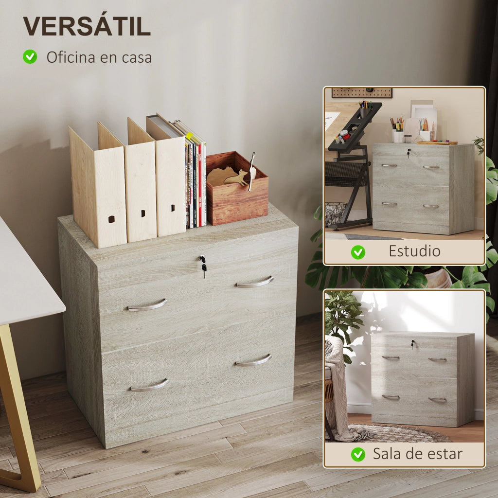 Scrivania con cassetti e cassettiera per archiviazione ¨C Zephmum ¨C 77x42x72 cm Legno Naturale