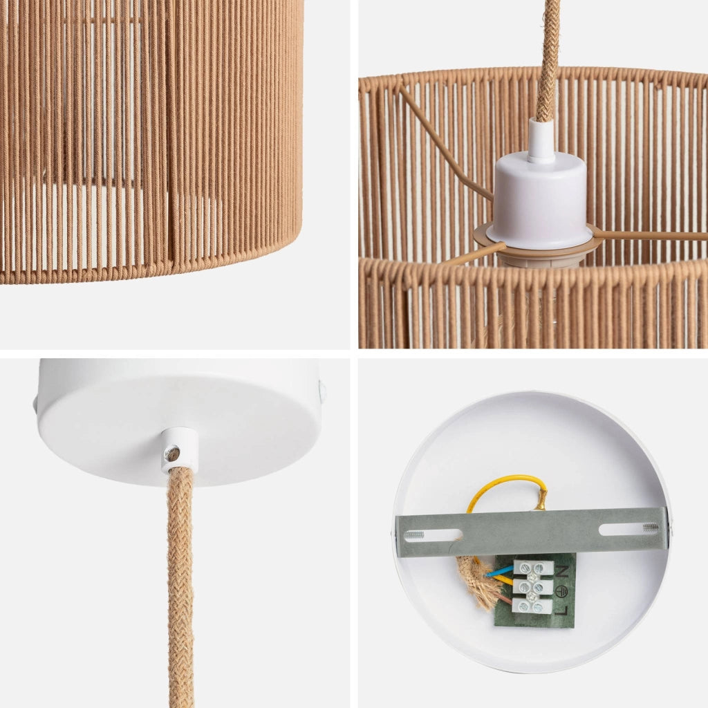 Lampade in canapa, 40cm, marrone naturale