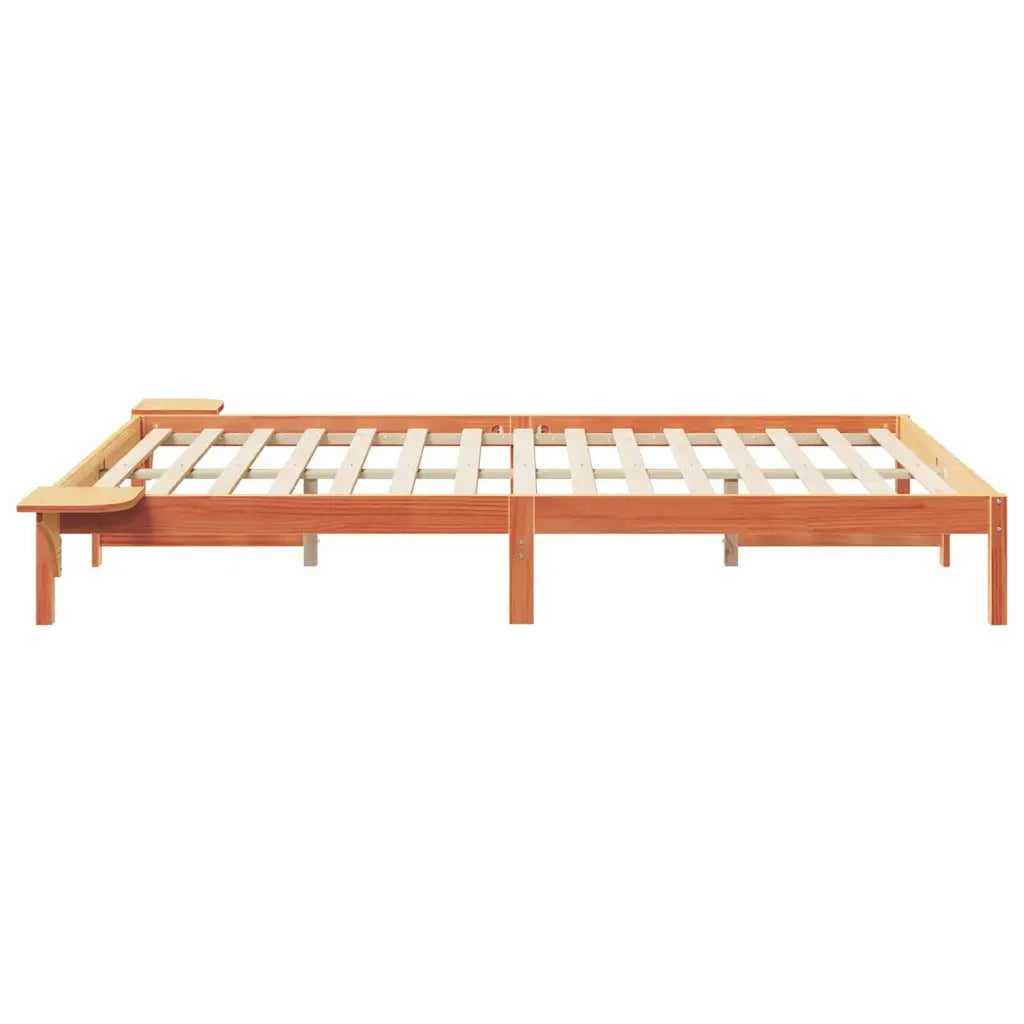 Letto con Tavolini Laterali Marrone cerato 160 x 220 cm 873252