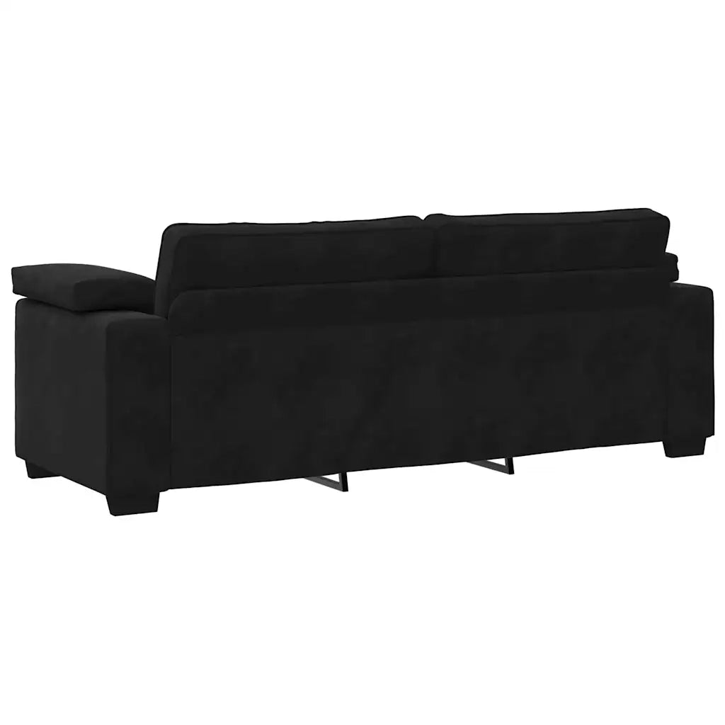 Divano a 3 Posti Nero 220x77x82 cm in Velluto 4105282