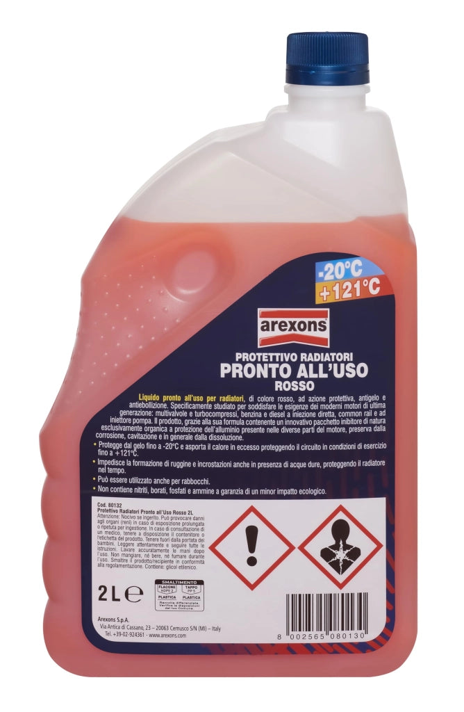 Liquido Radiatori Pronto All Uso Rosso Arexons 2 l