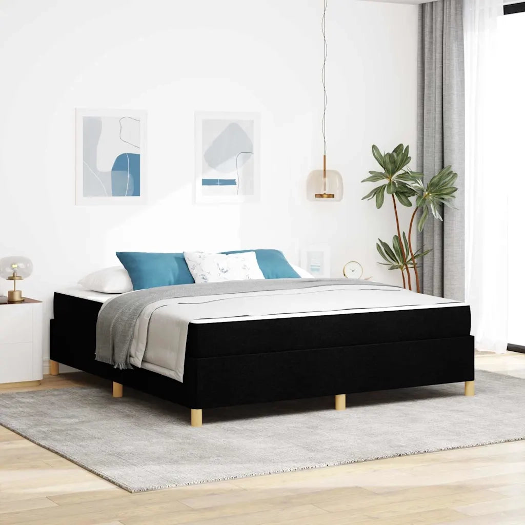 Struttura del letto con materasso Nero 180 x 200 cm Tessuto 3398957