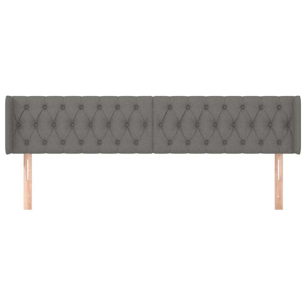 Testiera ad Orecchio-Testata con Orecchie Grigio Scuro 203x16x78/88 cm in Tessuto 990298