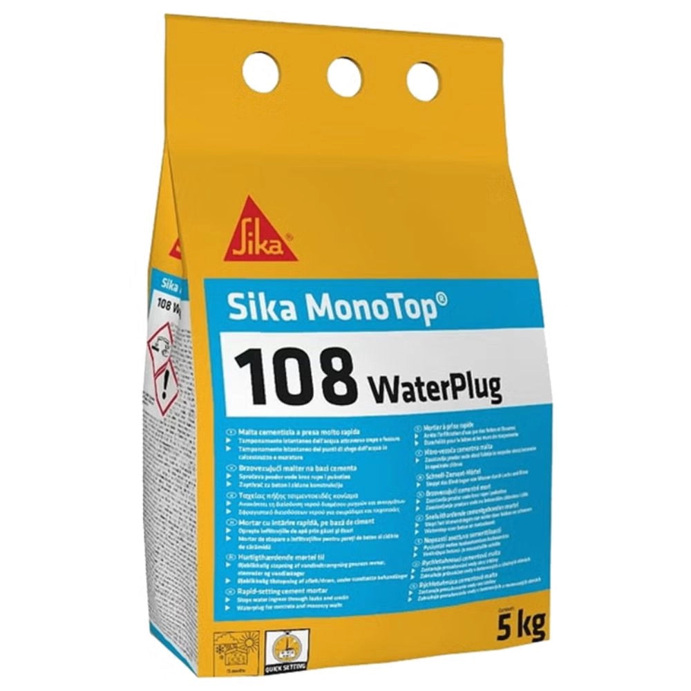 Sika monotop 108 water plug malta presa istantanea per infiltrazioni acqua 5 kg