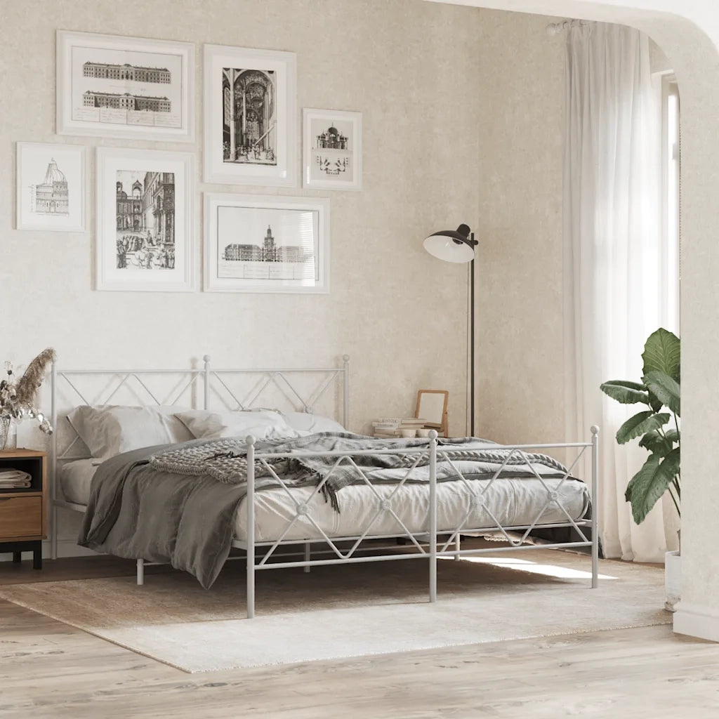 Testiera di Ricambio in Metallo Bianco 150 cm 376585