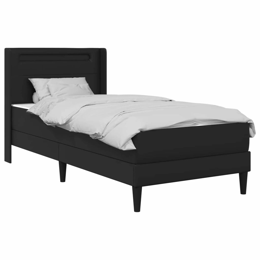 Struttura letto con materasso-Giroletto Nero 100 x 200 cm Similpelle
