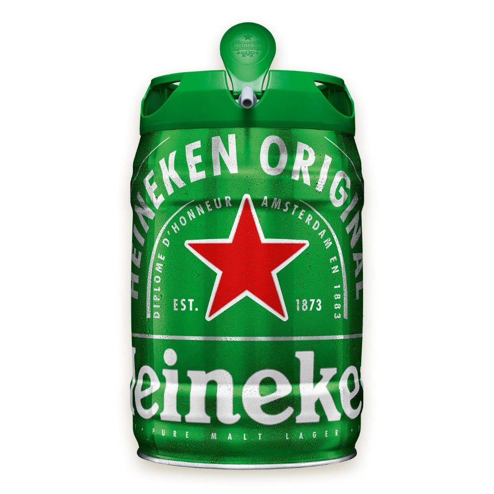 Birra heineken draught keg 2 fusti con erogatore da 5 litri