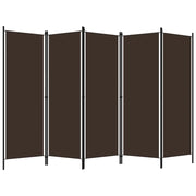 Divisorio Ambienti | Divider per stanze | Paravento a 5 Pannelli Marrone 250x180 cm