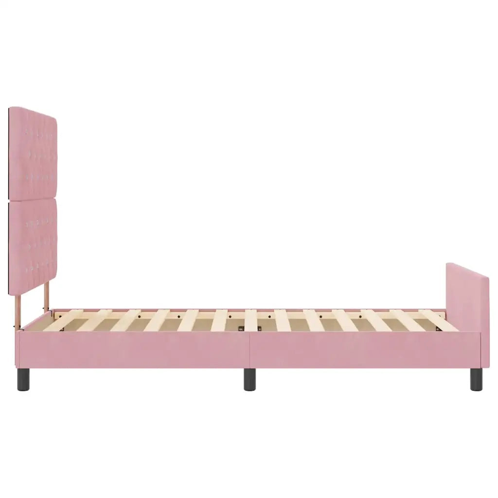 Letto a molle con testiera Rosa 90 x 190 cm Velluto 3344848
