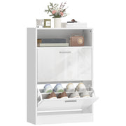 Scarpiera 8 paia ¨C Minimal ¨C bianco 2 cassetti e ripiani regolabili