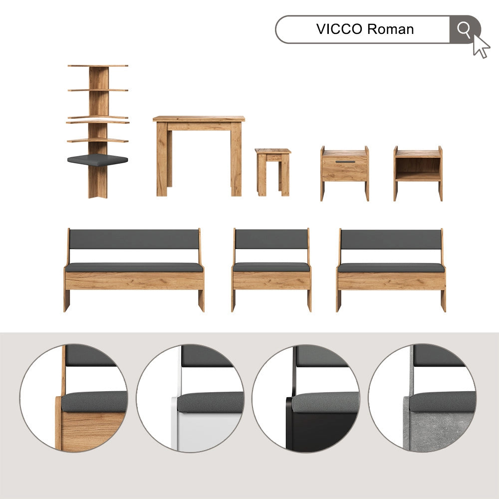 Vicco panca ad angolo Antracite 53.5 x 41.1 cm